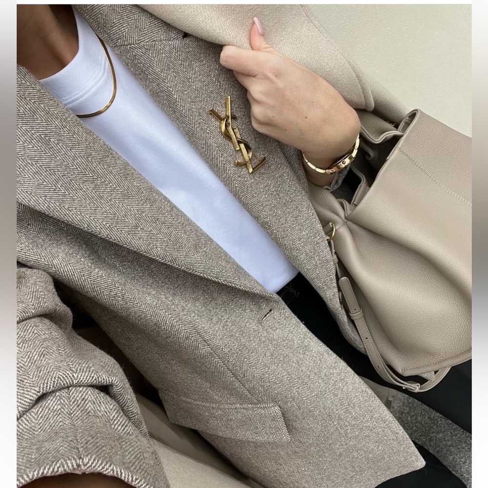 Zara Herringbone Wool Blazer - Picture 10 of 16